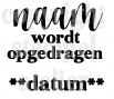 doop - NAAM wordt opgedragen DATUM copy